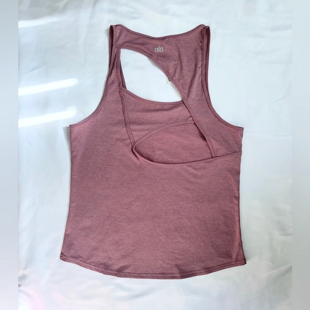Alo Yoga Dalia Tank - Plum Heather - S - Picture 5 of 11